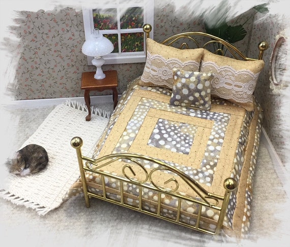 1:48 Dollhouse Miniature Quarter Scale Dowitcher Full Size Bed KIT