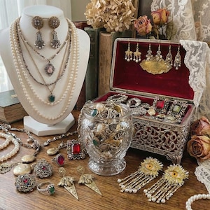 Pote de joias misterioso vintage