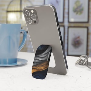 Elegant Abstract Marble Phone Grip and Kickstand – Smart Holder for iPhone and Android