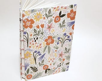 wildflowers journal - wildflower notebook - flower journal notebook - hardback sketchbook - floral journal notebook - flower book