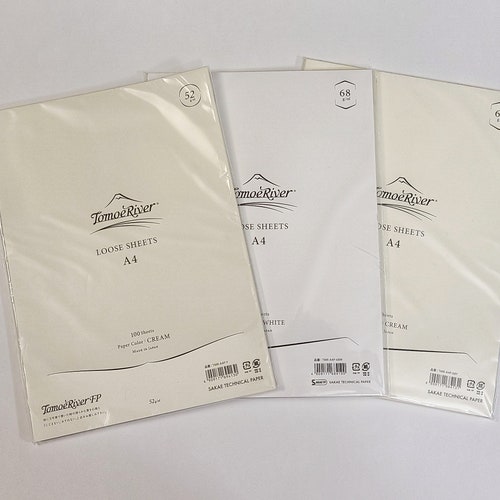 Tomoe River pages UPGRADE - fountain pen journal - Tomoe River notebook - blank page sketchbook - 52 gsm - 68 gsm - fountain pen notebook