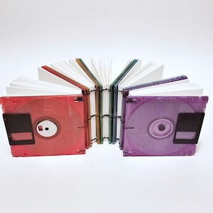 floppy disk journal - geeky notebook - tech notebook - 90s nostalgia - office worker gift - retro book - nerdy sketchbook - upcycled journal