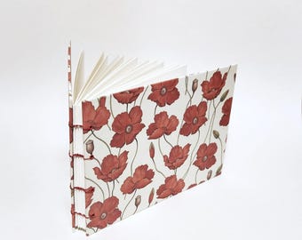 poppies wedding guest book - reception book - red flower wedding book - signature book - floral wedding journal - elegant wedding book