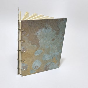 sage, mauve, and gold marbled journal - muted notebook - watercolor sketchbook - coptic bound journal - hand bound notebook - handmade book