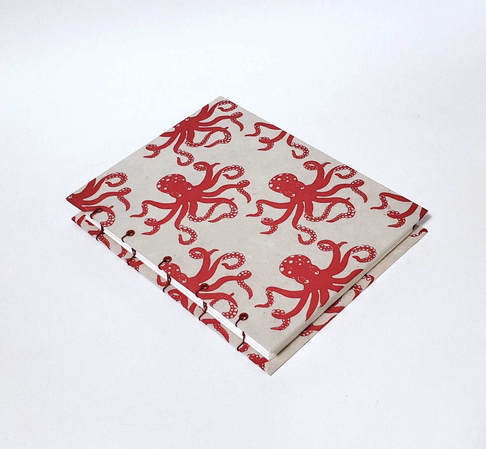 Octopus Notebook Red and Cream Journal Geek Notebook 9x6 - Etsy