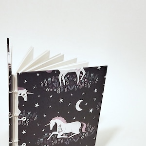 night unicorn journal - unicorn notebook - unicorn sketchbook - unicorn stationery - cute journal - girls notebook - preteen girl gift
