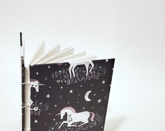 night unicorn journal - unicorn notebook - unicorn sketchbook - unicorn stationery - cute journal - girls notebook - preteen girl gift