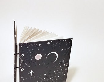 cosmic nights journal - dream journal - dream notebook - star journal - cute drawing sketchbook - zodiac journal - night sky notebook