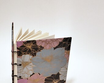 pansy journal - floral notebook - artist sketchbook - botanical notebook - lay flat watercolor journal - nature notebook - flower sketchbook