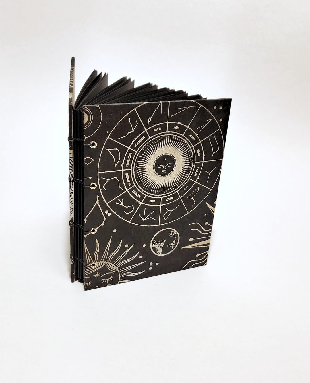 BLACK PAGE Celestial Bodies Journal in Black and Gold - Astrology ...