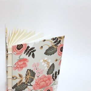 light blue botanical journal - blue flower notebook - floral notebook - hardback sketchbook - flower journal notebook - coptic bound journal