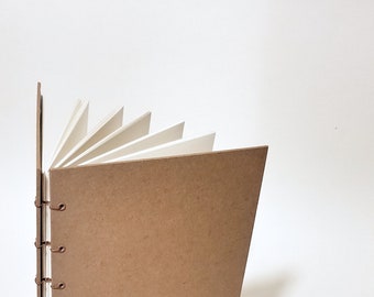 Kraft journal - minimalist notebook - plain journal - brown notebook - art journal handmade - custom notebook - coptic journal - sketchbook
