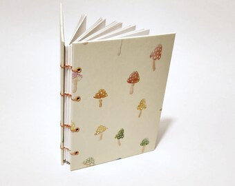 rainbow mushrooms journal - mushroom notebook - fungi journal notebook - hardback sketchbook - rainbow journal notebook - mushroom book
