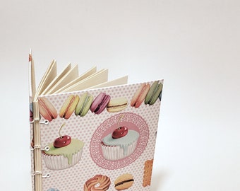 cooking journal - recipe book - kitchen notebook - pasticcini notebook - book for recipes - dessert notebook - heirloom cookbook
