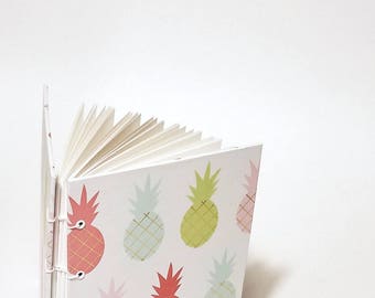 pineapple coptic bound writing journal - pineapple journal - pineapple notebook - pineapple decor - pineapple gifts - pineapple sketchbook