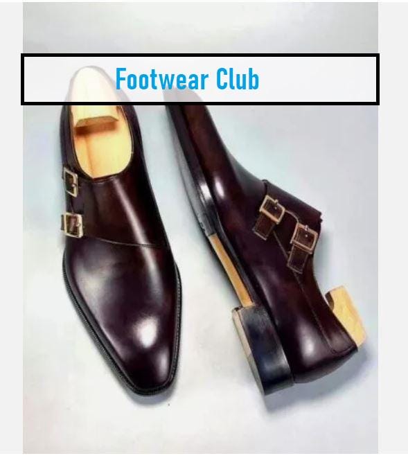 Vintage Freeman Monk Strap Buckle Shoes  7D Brown Leather Goodyear Welted USA Vintage Freeman Free Flex Black Leather Dress Shoes with  main image 4