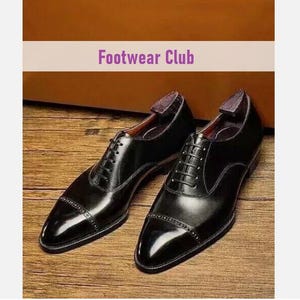 Handmade Black Calf Leather Oxford Shoes Formal Lace Up Shoe Office Wear Men Shoe Business Shoes Party Wear Boot Christmas Gift Wedding Shoe
