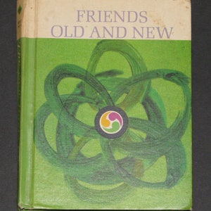 M 1965 Vänner Gamla och Nya - Dick och Jane Andra klassens grundläggande läsförståelse etnisk utgåva fingermålat omslag