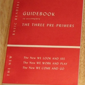 1951 Guidebook to accompany The Three Pre-Primers - Dick and Jane - rare paperback - MINT and UNUSED teachers edition
