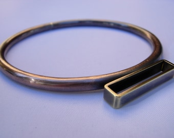 Thick Copper Bracelet with Rectangle Crown (Unisex)