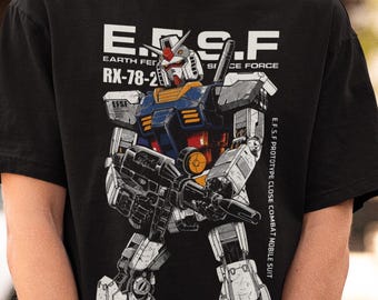 Camiseta unisex de Gundam, camiseta de anime de los 90, camiseta vintage, camiseta para amantes del anime robot, camiseta de anime, camiseta de manga japonesa, camiseta retro de anime de Gundam