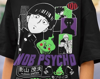 Unisex, Mob Psyhco 100 Shirt, PsychoHelmet Anime Shirt, Funny Shigeo and Dimple, Japanese Anime Otaku GIFT, Psycho Manga, Psyhco 100 Tshirt