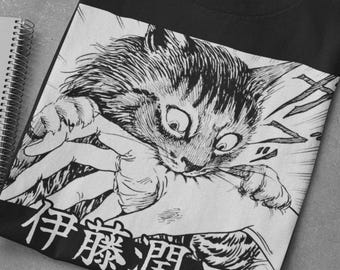 Horror Cat Manga Shirt: Tomie Cat Diary Anime Horror Shirt Japanese Dark Anime T-Shirt, Creepy Cat Shirt, Gothic Manga Horror Unisex T shirt