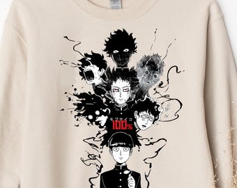 Unisex, Mob Psyhco 100 Sweater, PsychoHelmet Anime, Funny Shigeo Tired 100, Japanese Anime Otaku GIFT, Psycho Manga, Psyhco 100 Sweatshirt