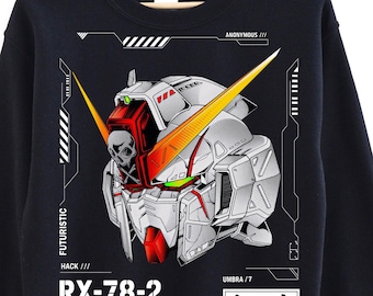 Unisex, Gundam Sweater, 90s Anime Shirt, Vintage Shirt, Robot Anime Lovers Tee, Anime Japanese Manga Tshirt, Retro Gundam Anime Sweatshirt