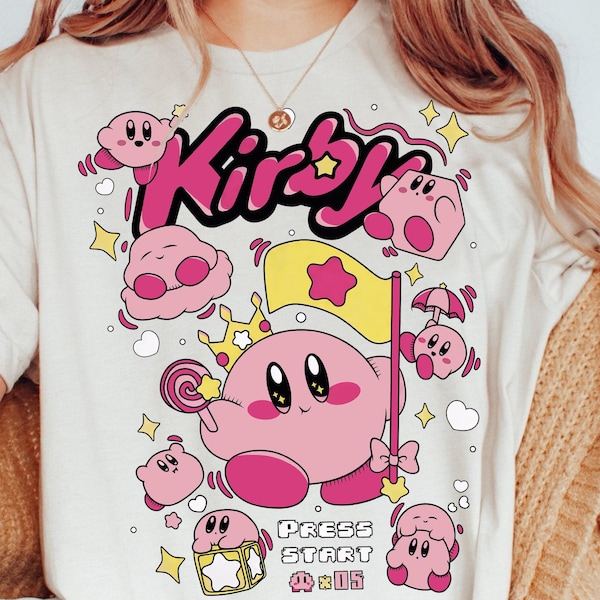 Unisex Cute Anime Game Shirt, Adorable Retro Video Gaming Tee, Kawaii Pastel Graphic T-Shirt, Japanese Gamer Aesthetic Top, Cute Player Gift