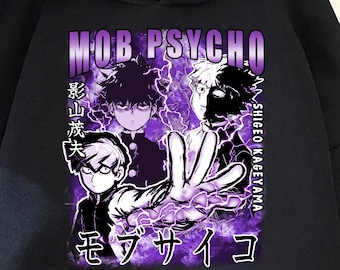 Unisex, Mob Psyhco 100 Hoodie, PsychoHelmet Anime Hooded, Funny Shigeo Sweat, Japanese Anime Otaku GIFT Tee, Psycho Manga, Psyhco 100 Hoodie