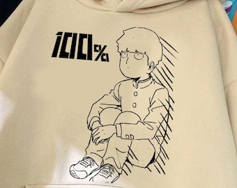 Unisex, Mob Psyhco 100 Hoodie, PsychoHelmet Anime Shirt, Funny Shigeo Tired 100, Japanese Anime Otaku GIFT, Psycho Manga, Psyhco 100 Hoodie