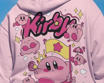 Unisex Cute Anime Game Back Hoodie, Adorable Retro Video Gaming Tee, Kawaii Pastel Graphic Japanese Gamer Aesthetic, Cute Player Gift Hoodie