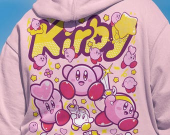 Unisex Cute Anime Game Back Hoodie, Adorable Retro Video Gaming Tee, Kawaii Pastel Graphic Japanese Gamer Aesthetic, Cute Player Gift Hoodie