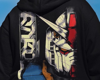 Sudadera unisex con capucha Gundam, camiseta de anime de los 90, sudadera vintage para amantes del anime robot, sudadera de anime, camiseta de manga japonesa, sudadera retro con capucha de anime Gundam