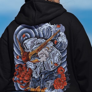 Sudadera unisex con capucha Gundam, camiseta de anime de los 90, camiseta vintage, para amantes del anime robot, camiseta de anime, manga japonés, sudadera con capucha retro de Gundam. imagen 1