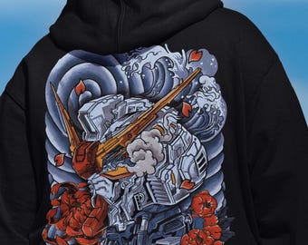 Unisex, Gundam Back Hoodie, 90s Anime Shirt, Vintage Shirt, Robot Anime Lovers, Anime Tshirt, Japanese Manga, Retro Wave Gundam Anime Hoodie