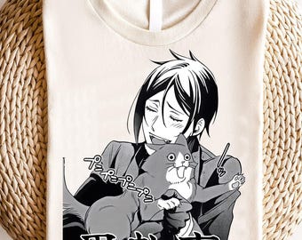 Unisex Black Butler Anime Shirt, Ciel Phantomhive & Sebastian Shirt, Toboso Yana, Japanese Anime Graphic Tee Kuroshitsuji Manga Gift T-Shirt