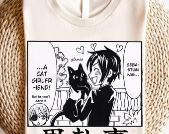Unisex Black Butler Anime Shirt, Ciel Phantomhive & Sebastian Shirt, Toboso Yana, Japanese Anime Graphic Tee Kuroshitsuji Manga Gift T-Shirt