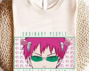 Saiki K Annoyed Face Anime Shirt, High School Anime Shirt, Funny Deadpan Expression Tee, Japanese Anime Gift, Otaku Humor Manga Unisex Shirt