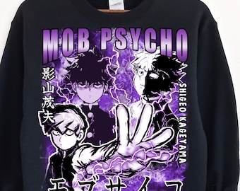 Unisex, Mob Psyhco 100 Sweater, PsychoHelmet Anime Sweat, Funny Shigeo Japanese Anime Otaku GIFT Tee, Psycho Manga, Psyhco 100 Sweatshirt