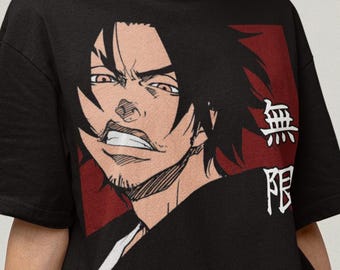 Camiseta unisex de anime Samurai Champloo: Girasol Samurai, Jin, Mugen, Fuu, Espada de anime, Manga samurái, Camiseta de anime Samurai Champloo