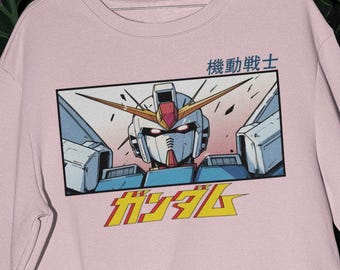 Suéter unisex de Gundam, camiseta de anime de los 90, camiseta vintage, amantes del anime robot, camiseta de anime, camiseta de manga japonesa, sudadera retro de anime de Gundam.