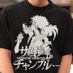 Unisex, Samurai Champloo Anime Shirt: Sunflower Samurai, Jin, Mugen, Fuu, Anime Sword T shirt, Samurai Manga, Samurai Champloo Anime T-shirt