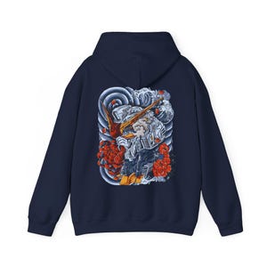 Sudadera unisex con capucha Gundam, camiseta de anime de los 90, camiseta vintage, para amantes del anime robot, camiseta de anime, manga japonés, sudadera con capucha retro de Gundam. Navy