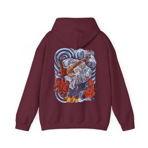 Sudadera unisex con capucha Gundam, camiseta de anime de los 90, camiseta vintage, para amantes del anime robot, camiseta de anime, manga japonés, sudadera con capucha retro de Gundam. Maroon