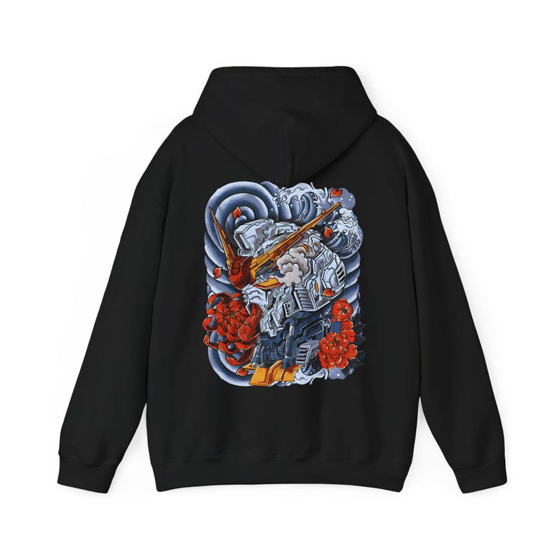 Sudadera unisex con capucha Gundam, camiseta de anime de los 90, camiseta vintage, para amantes del anime robot, camiseta de anime, manga japonés, sudadera con capucha retro de Gundam. imagen 4