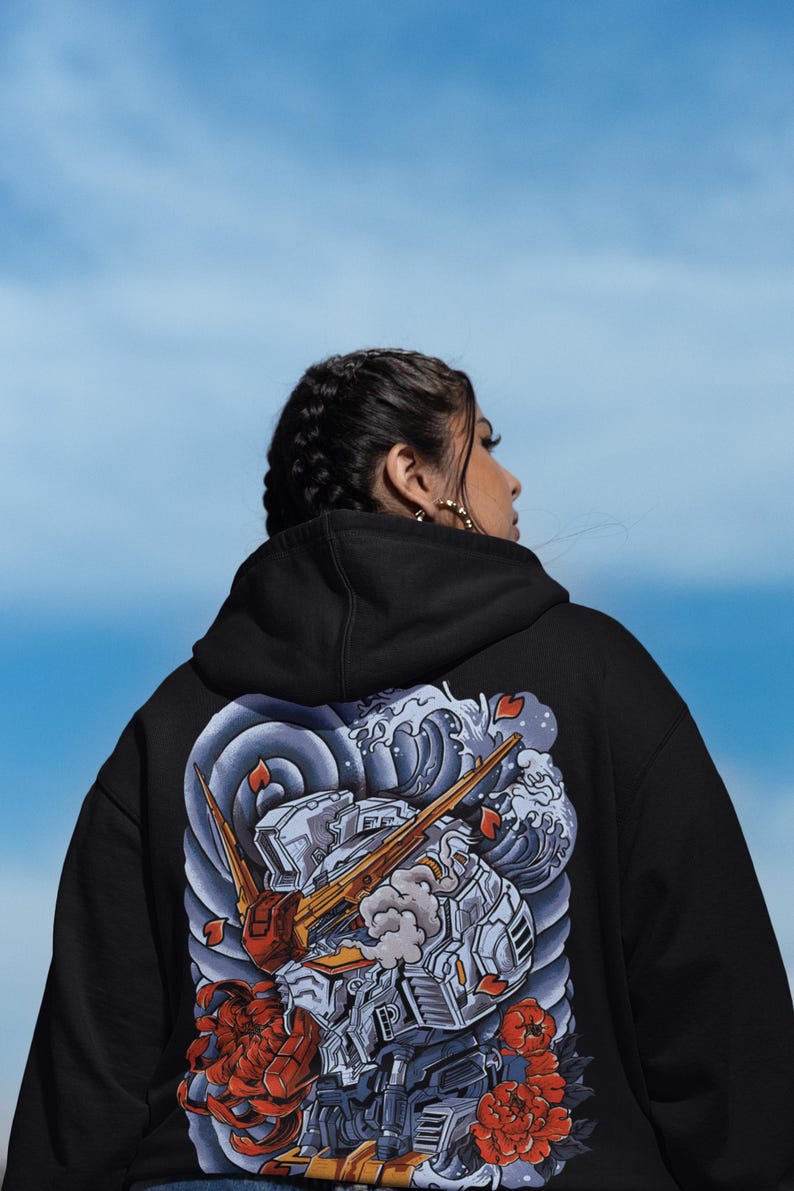 Sudadera unisex con capucha Gundam, camiseta de anime de los 90, camiseta vintage, para amantes del anime robot, camiseta de anime, manga japonés, sudadera con capucha retro de Gundam. imagen 1