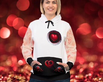 Sudadera deportiva con capucha de corazón: ropa deportiva para San Valentín