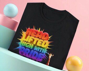 Camiseta unisex Rainbow Pride, camiseta Love Acceptance Diversity, camiseta de apoyo LGBTQ+, Mes del Orgullo, gráficos de corazón con texto de burbuja en 3D